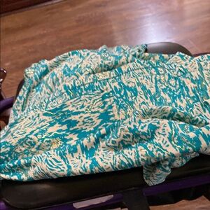 Teal and White Patterned pants